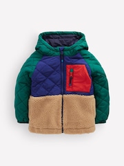 Boden Green Quilted Borg Jacket - Image 1 of 4