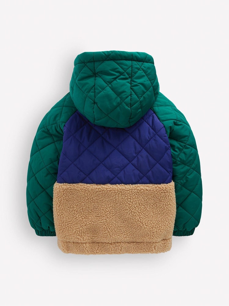 Boden Green Quilted Borg Jacket - Image 2 of 4 Boden Green Quilted Borg Jacket - Image 2 of 4
