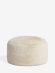 Natural Faux Fur Drum Footstool - Image 3 of 4