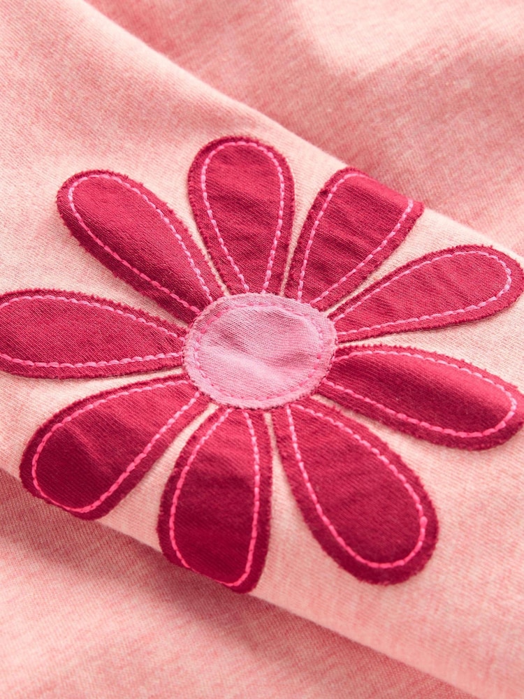 Boden Pink Puff Sleeve Appliqué T-Shirt - Image 3 of 3 Boden Pink Puff Sleeve Appliqué T-Shirt - Image 3 of 3