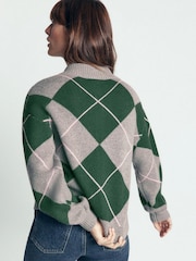 Boden Green Jemma Jacquard Knit Cardigan - Image 2 of 6