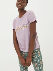 FatFace Purple Felicity Fox T-Shirt - Image 1 of 4