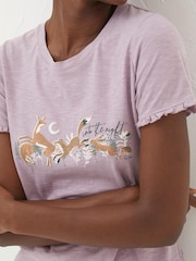 FatFace Purple Felicity Fox T-Shirt - Image 3 of 4