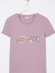 FatFace Purple Felicity Fox T-Shirt - Image 4 of 4