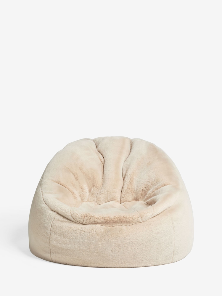Natural Faux Fur Bean Bag Chair - Image 3 of 5