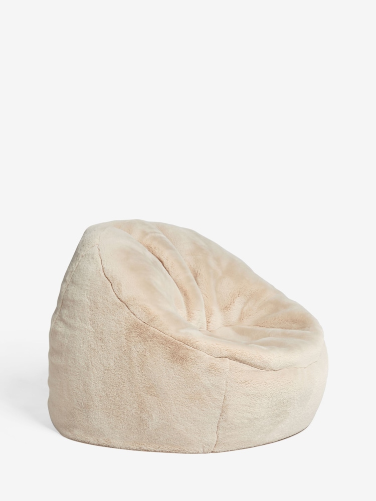 Natural Faux Fur Bean Bag Chair - Image 4 of 5