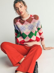 Boden Natural Argyle Ariadne Jumper with Wool - Image 1 of 7