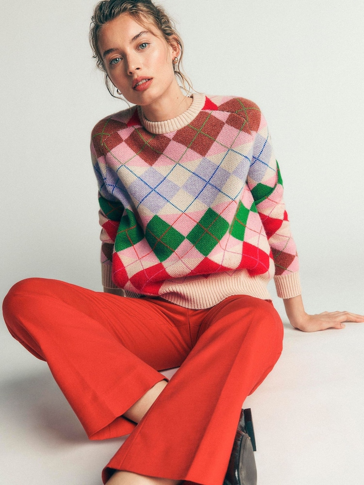 Boden Natural Argyle Ariadne Jumper with Wool - Image 1 of 7