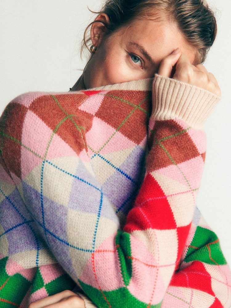 Boden Natural Argyle Ariadne Jumper with Wool - Image 2 of 7