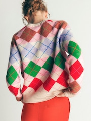 Boden Natural Argyle Ariadne Jumper with Wool - Image 3 of 7