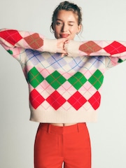 Boden Natural Argyle Ariadne Jumper with Wool - Image 5 of 7