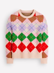 Boden Natural Argyle Ariadne Jumper with Wool - Image 6 of 7