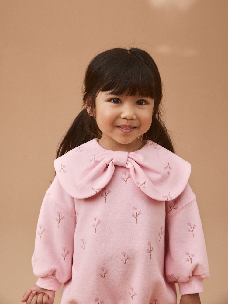 Pink Bow Collar Sweatshirt & Leggings Set (3mths-7yrs) - Image 2 of 4