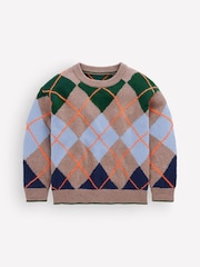 Boden Grey Argyle Jumper - Image 1 of 3