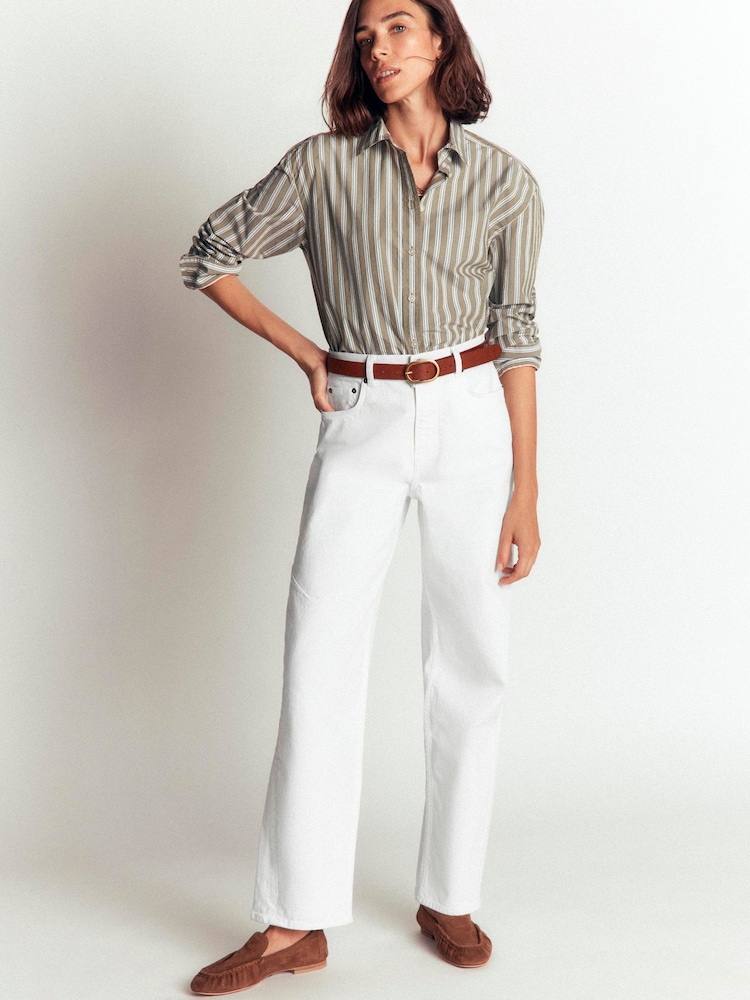 Boden White Barrel Leg Jeans - Image 1 of 6 Boden White Barrel Leg Jeans - Image 1 of 6