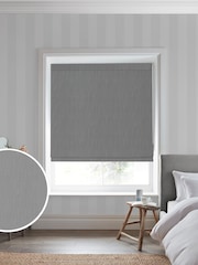 Laura Ashley Grey Swanson Steel Made to Measure Roman Blind - Image 1 of 7