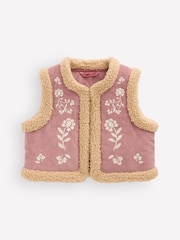 Boden Pink Borg Trim Gilet - Image 1 of 2