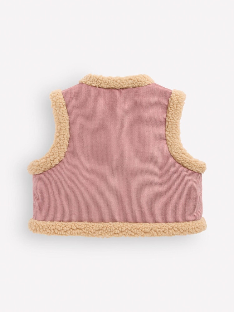 Boden Pink Borg Trim Gilet - Image 2 of 2 Boden Pink Borg Trim Gilet - Image 2 of 2