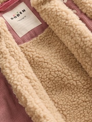 Boden Pink Animal Print Borg Trim Gilet - Image 3 of 3