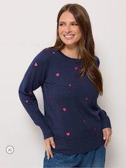 M&Co Heart Embroidered Jumper - 6суретінің 1 суреті