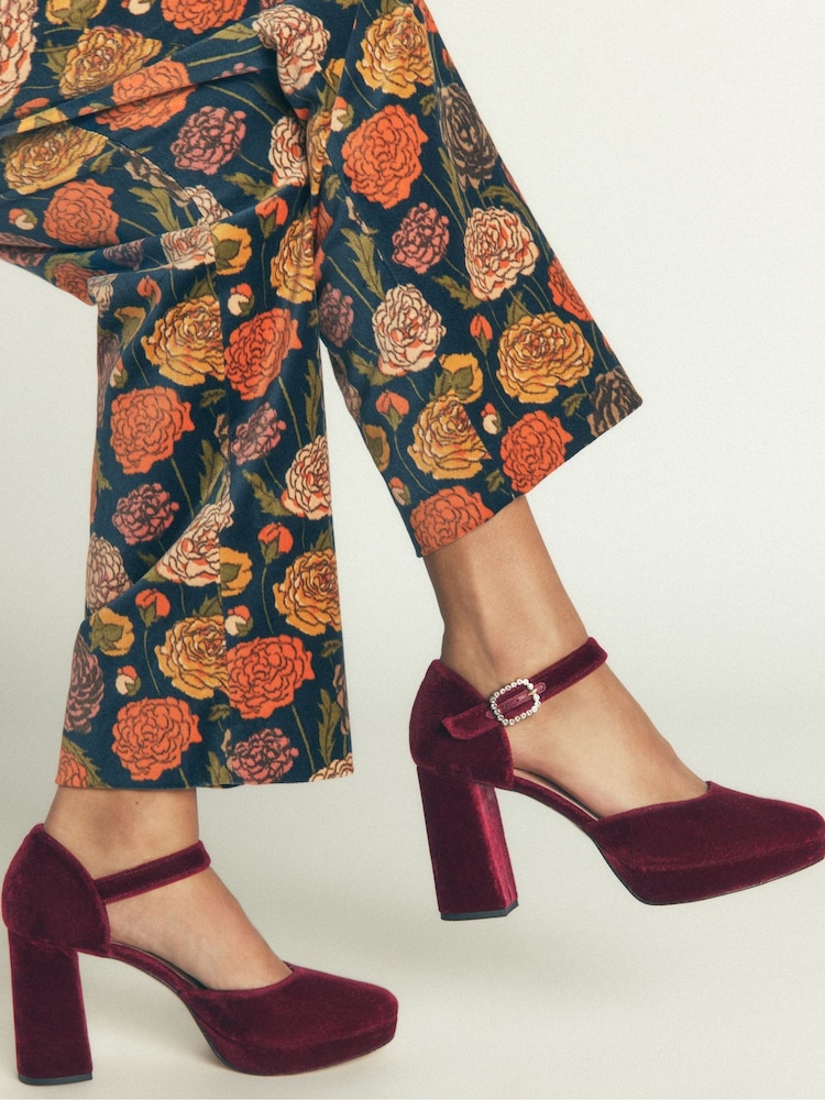 أحمر - Boden Jewelled Buckle Platform Heels - Image 1 of 5