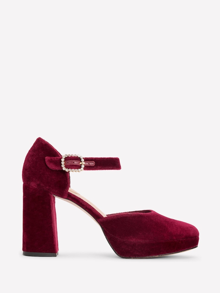 أحمر - Boden Jewelled Buckle Platform Heels - Image 2 of 5