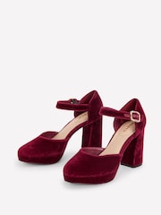 أحمر - Boden Jewelled Buckle Platform Heels - Image 3 of 5