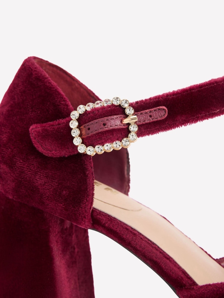 أحمر - Boden Jewelled Buckle Platform Heels - Image 5 of 5