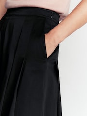 Boden Black Aya cotton sateen Midi Skirt - Image 4 of 5