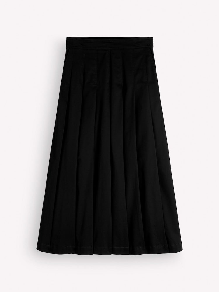 Boden Black Aya cotton sateen Midi Skirt - Image 5 of 5 Boden Black Aya cotton sateen Midi Skirt - Image 5 of 5