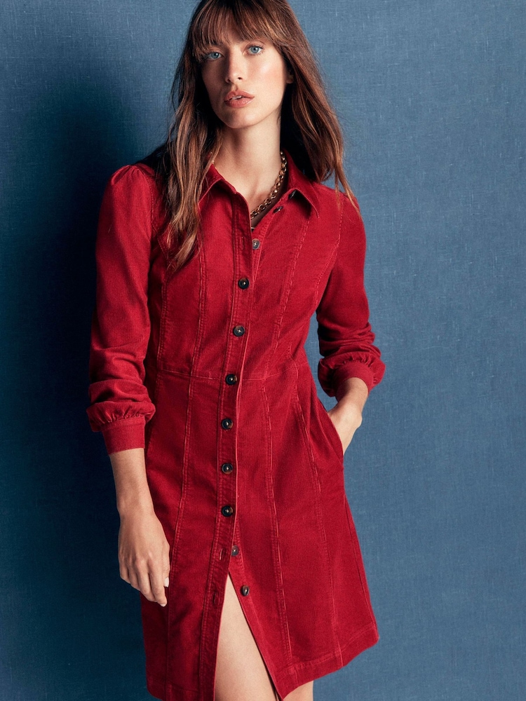 Boden Red Rhoda Cord Short Dress - Image 1 of 4 Boden Red Rhoda Cord Short Dress - Image 1 of 4