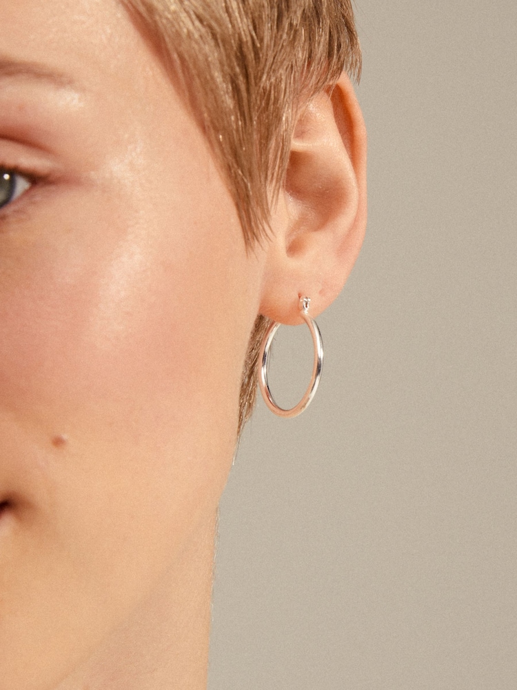 PILGRIM Silver Layla Creole Hoop Plated Earrings - Image 2 of 3