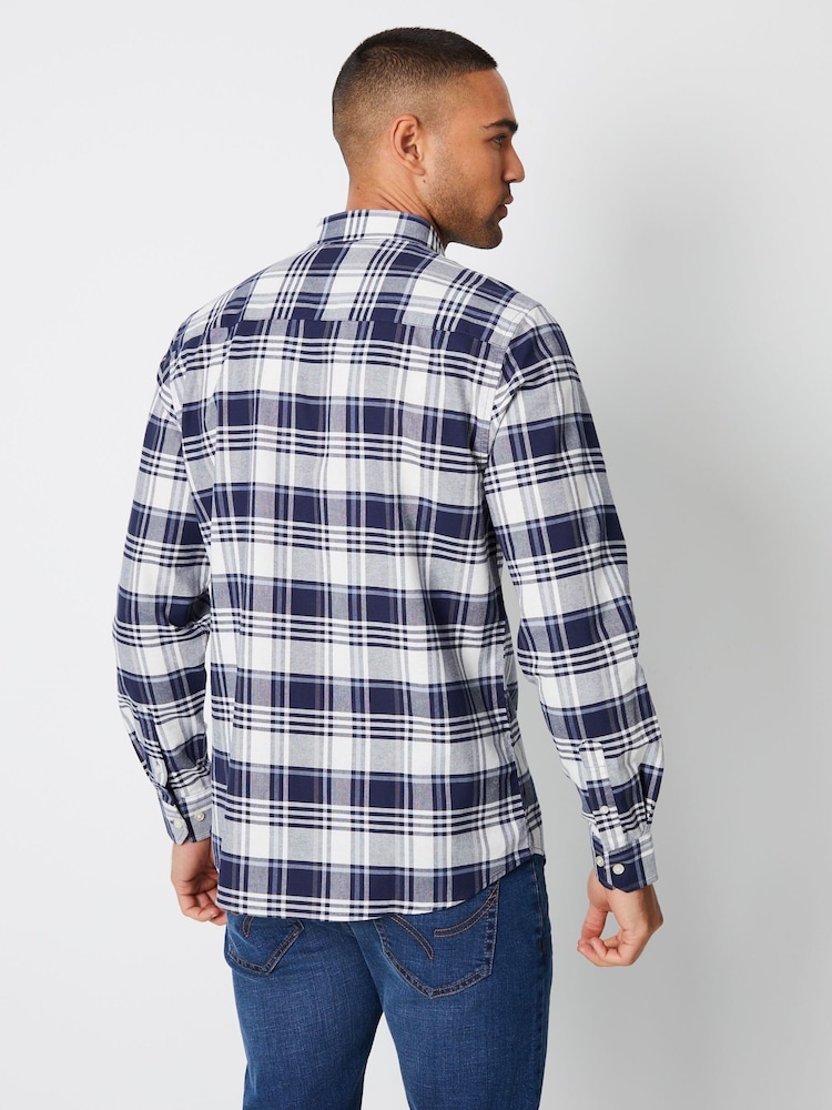 Threadbare White 100% Cotton Long Sleeve Check Shirt - Image 2 of 4