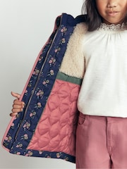 Boden Blue Joni Quilted Parka Coat - Image 4 of 10