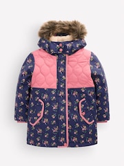 Boden Blue Joni Quilted Parka Coat - Image 6 of 10
