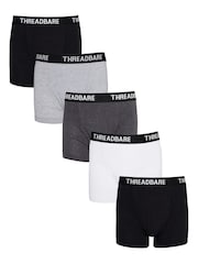 Threadbare Black/Grey Hipster Boxers 5 Packs - Image 1 of 6