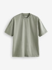 Sage Green Garment Dye Heavyweight Relaxed 100% Cotton T-Shirt - Image 6 of 8
