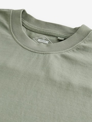 Sage Green Garment Dye Heavyweight Relaxed 100% Cotton T-Shirt - Image 7 of 8