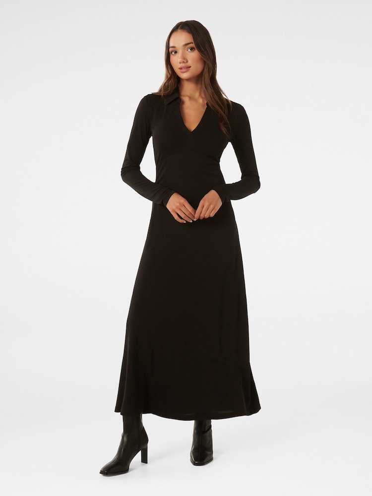 Forever New Black Petite Kaitlyn Collared Jersey Dress - Image 1 of 4
