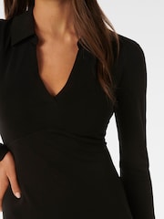 Forever New Black Petite Kaitlyn Collared Jersey Dress - Image 4 of 4