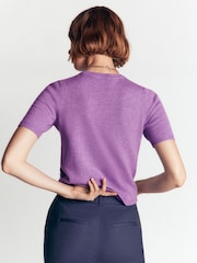 Boden Purple Ria Embellished Knit T-Shirt - Image 3 of 5