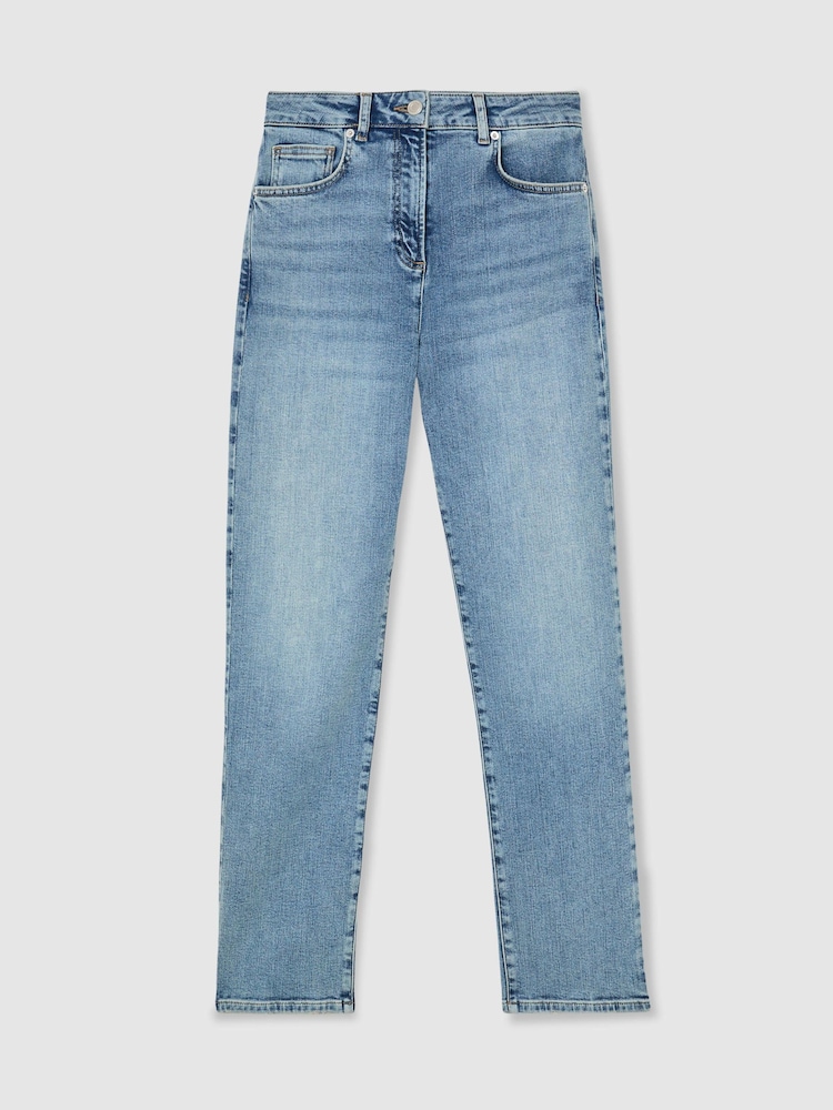 Reiss Light Blue Isabel Slim-Leg Mid-Rise Jeans - Image 2 of 5 Reiss Light Blue Isabel Slim-Leg Mid-Rise Jeans - Image 2 of 5