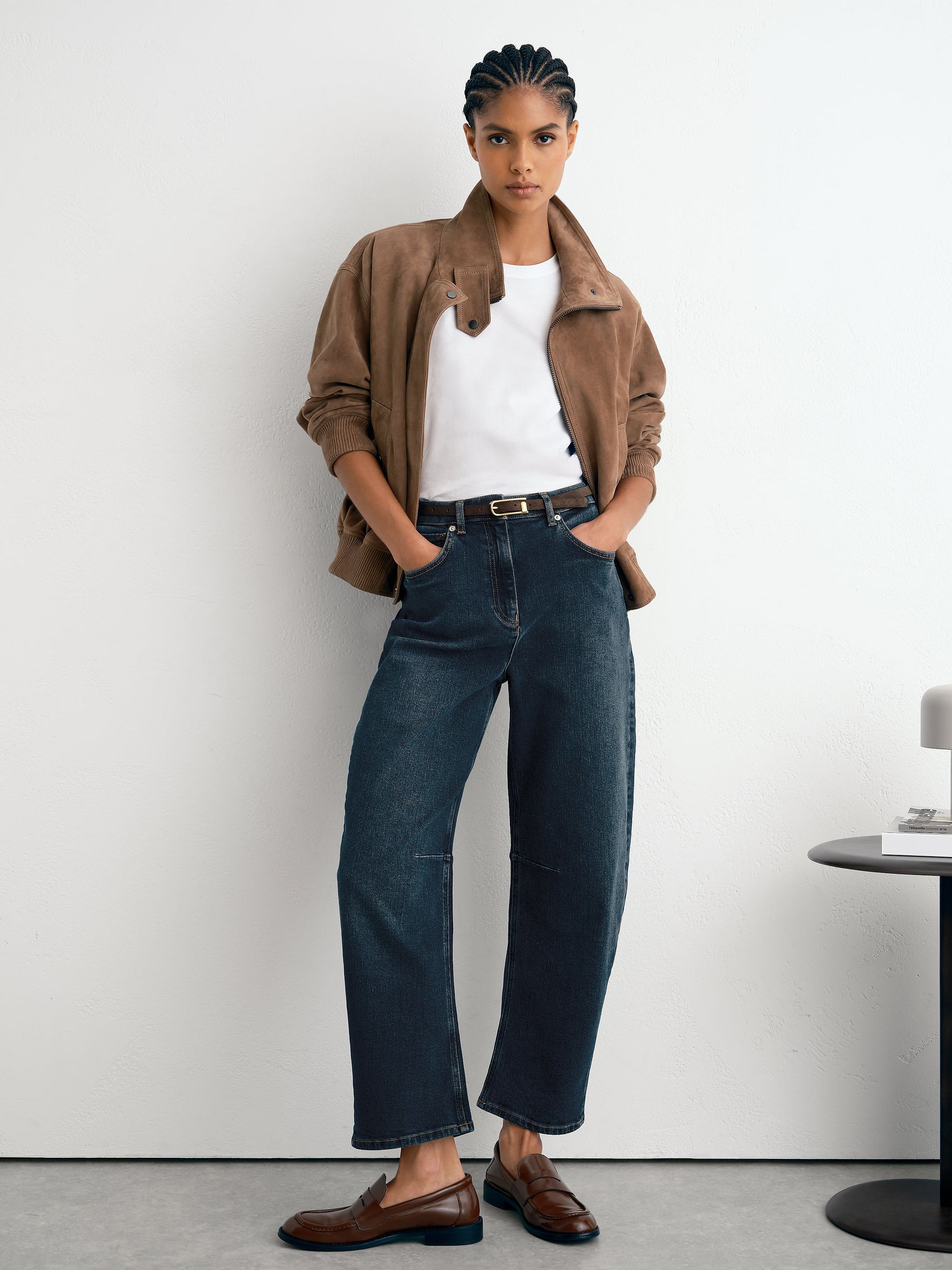 Reiss Antique Mid Blue Barrel-leg Jeans