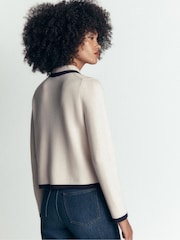 Boden Cream Elizabeth Bow Knitted Jacket - Image 3 of 5
