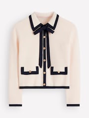 Boden Cream Elizabeth Bow Knitted Jacket - Image 5 of 5