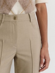 Reiss Neutral Sofia Flared Twill Seam-Detail Trousers - Image 4 of 6