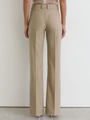 Reiss Neutral Sofia Flared Twill Seam-Detail Trousers - Image 5 of 6