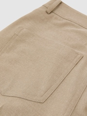 Reiss Neutral Sofia Flared Twill Seam-Detail Trousers - Image 6 of 6