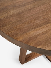 French Connection Dark Mango Wood Laredo 4 Seater Round Dining Table - Image 3 of 5