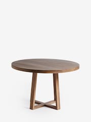 French Connection Dark Mango Wood Laredo 4 Seater Round Dining Table - Image 5 of 5